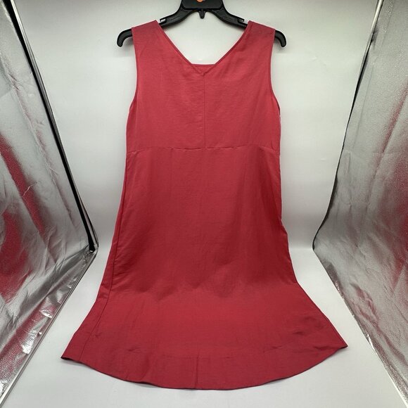 J. Jill Elliptical-Hem Size XLP Petite Strawberry Linen Blend A-Line Midi Dress - Picture 10 of 13